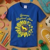 Ger Shepherd Mom Sunflower Paws K9 Dog Lover Owner Gift Kids T-Shirt thumb 3