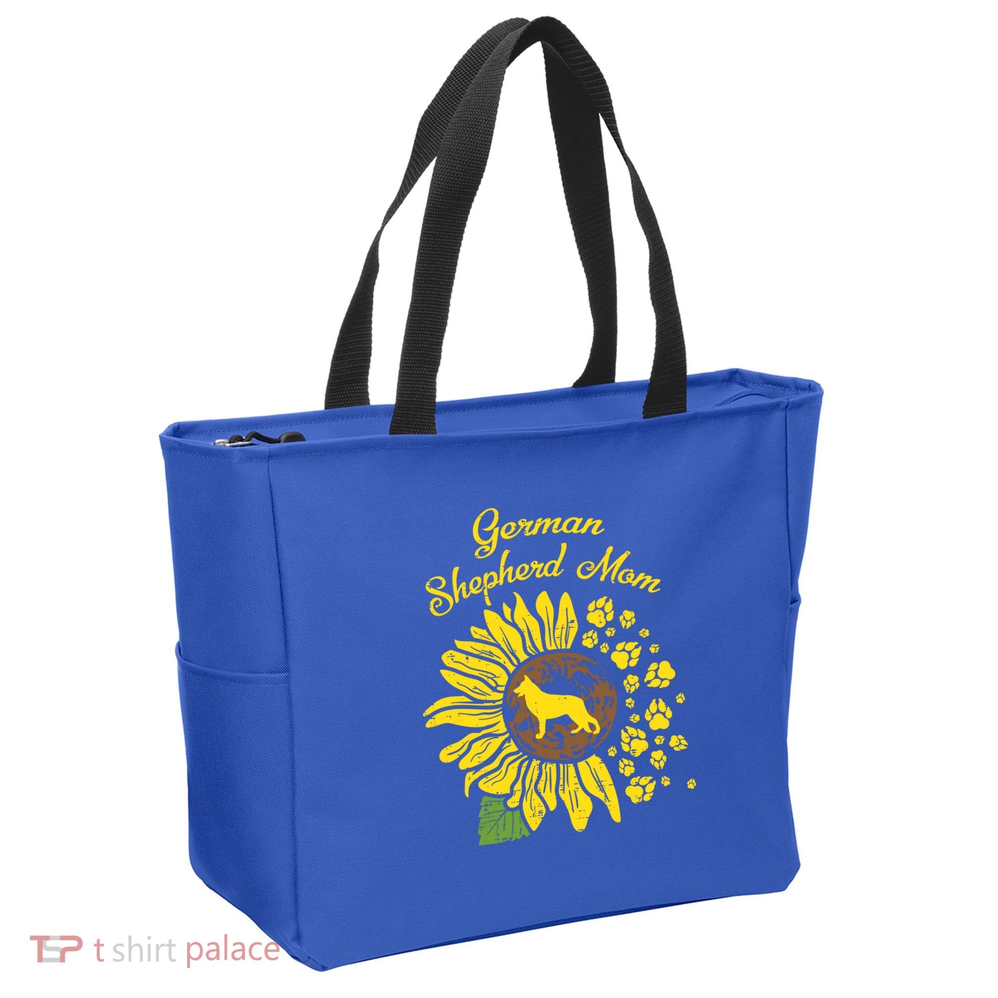 Ger Shepherd Mom Sunflower Paws K9 Dog Lover Owner Gift Tote Bag
