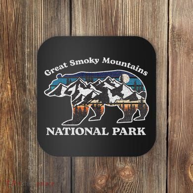Great Smoky Mountains National Park Bear Hiking Souvenir Coaster