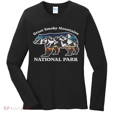 Great Smoky Mountains National Park Bear Hiking Souvenir Women's Long Sleeve Shirt