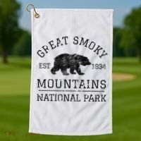 Great Smoky Mountains National Park Tennessee Bear Golf Towel thumb 1