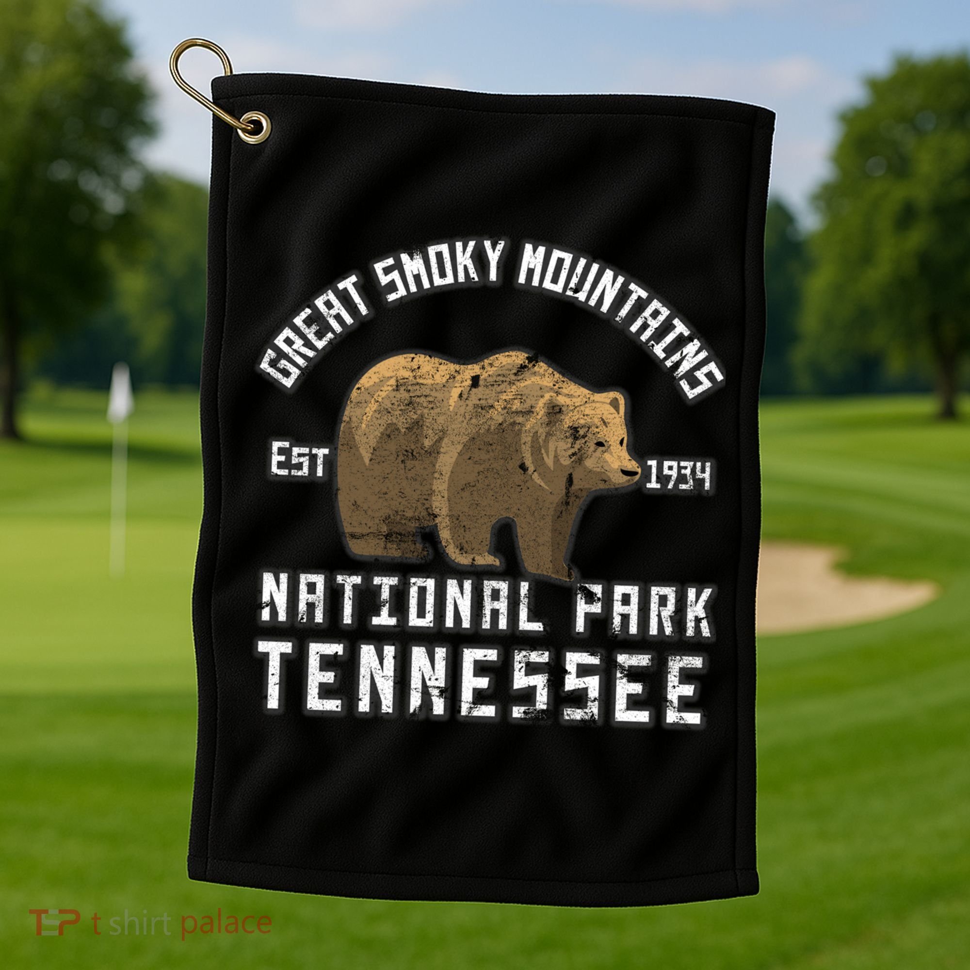 Great Smoky Mountains National Park Bear Nature Hiking Gift Golf Towel