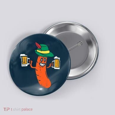 German Sausage Oktoberfest Wurst Bavarian Button