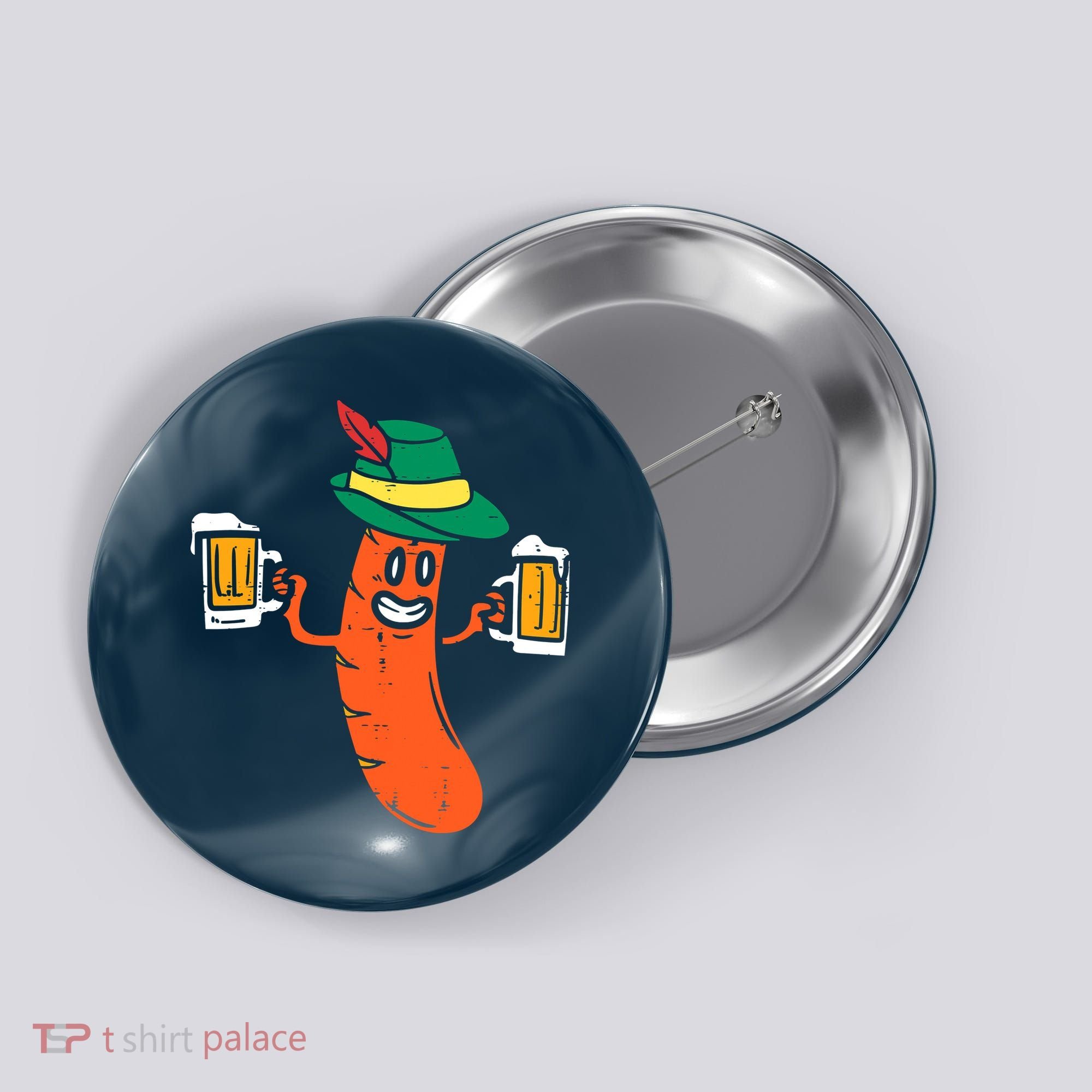 German Sausage Oktoberfest Wurst Bavarian Button