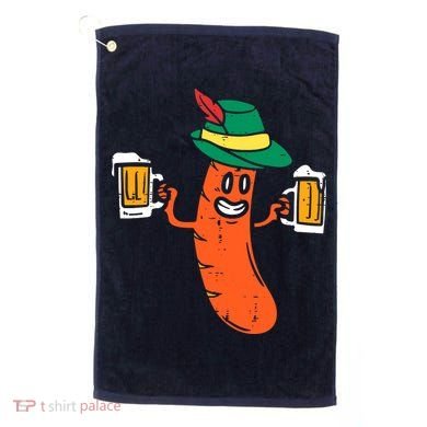 German Sausage Oktoberfest Wurst Bavarian Golf Towel