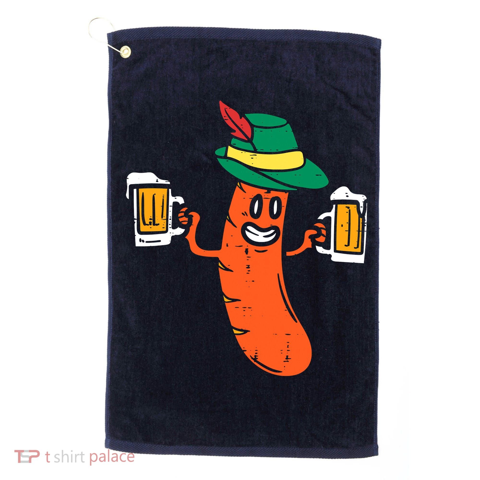German Sausage Oktoberfest Wurst Bavarian Golf Towel