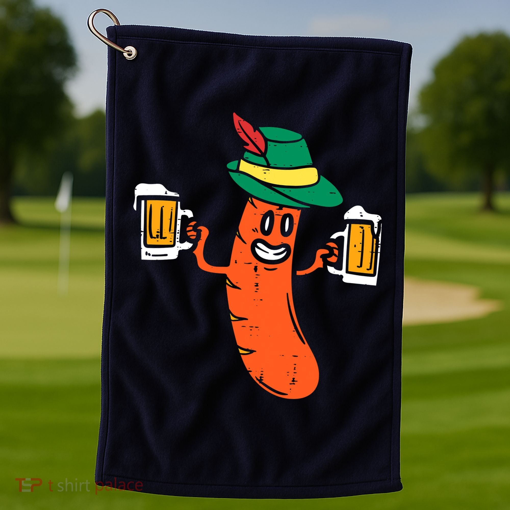 German Sausage Oktoberfest Wurst Bavarian Golf Towel