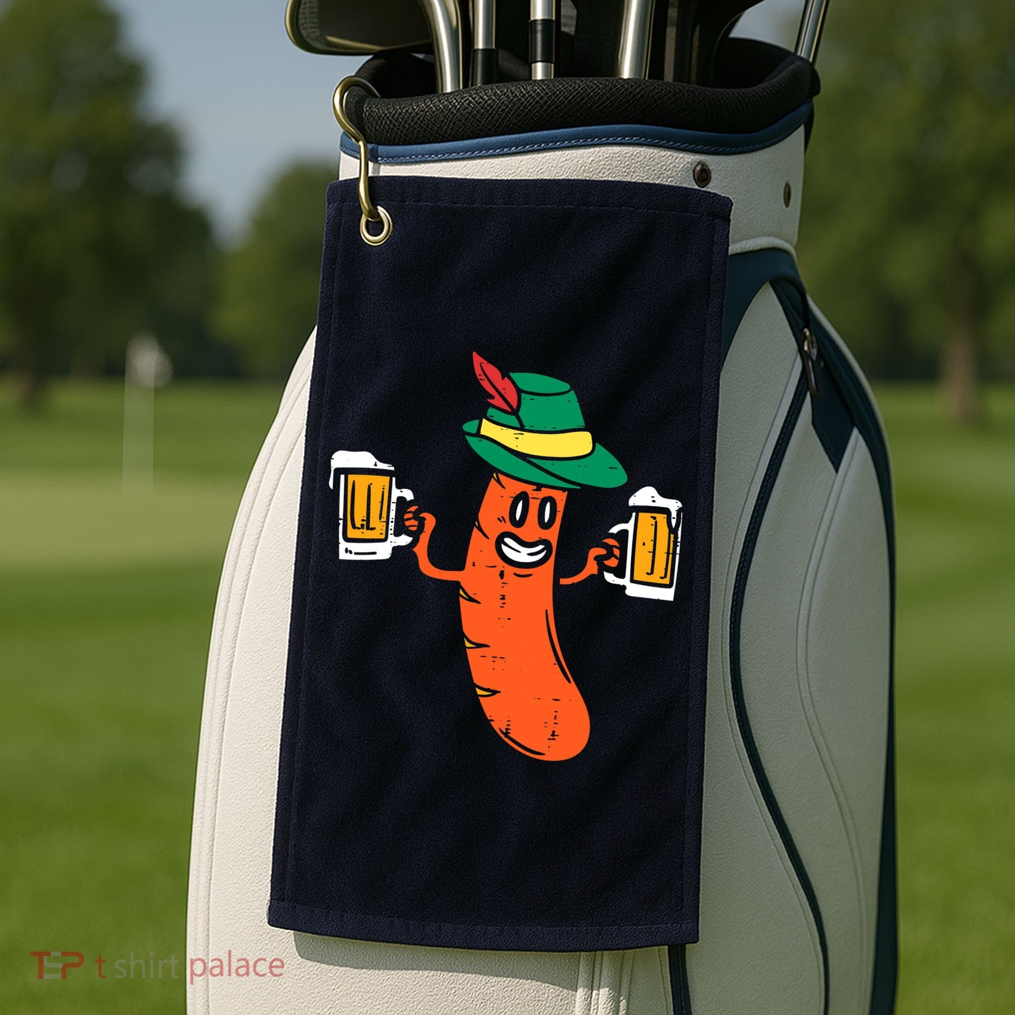 German Sausage Oktoberfest Wurst Bavarian Golf Towel