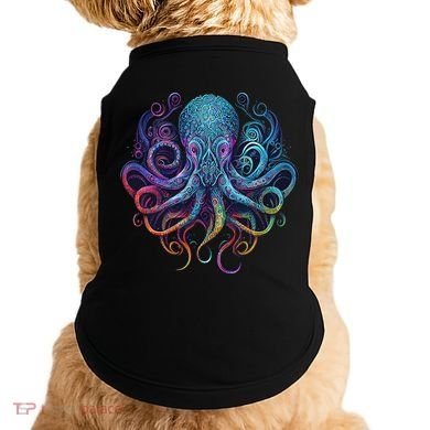 Geometric Squid Octopus Kraken Colorful Abstract Rainbow  Doggie Tank