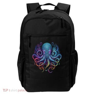 Geometric Squid Octopus Kraken Colorful Abstract Rainbow  Backpack