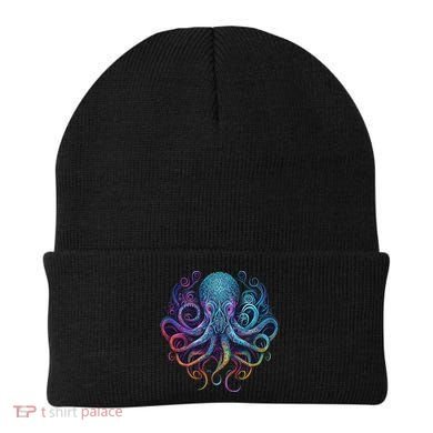 Geometric Squid Octopus Kraken Colorful Abstract Rainbow  Beanie