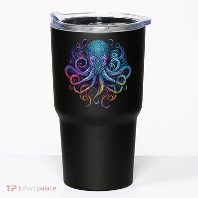Geometric Squid Octopus Kraken Colorful Abstract Rainbow  Tumbler