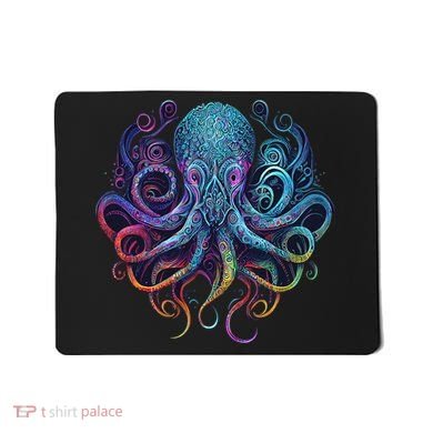 Geometric Squid Octopus Kraken Colorful Abstract Rainbow  Mousepad