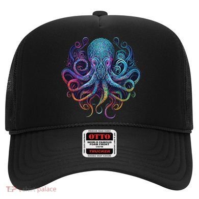 Geometric Squid Octopus Kraken Colorful Abstract Rainbow  Hat