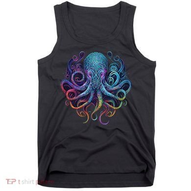 Geometric Squid Octopus Kraken Colorful Abstract Rainbow  Tank Top