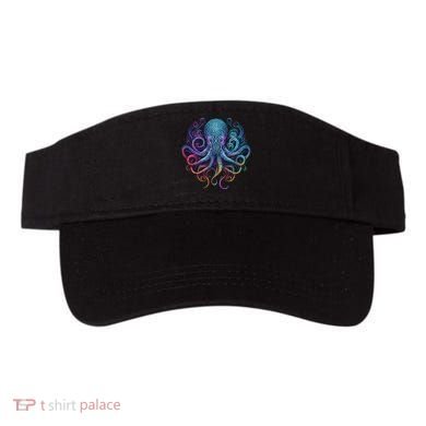 Geometric Squid Octopus Kraken Colorful Abstract Rainbow  Visor