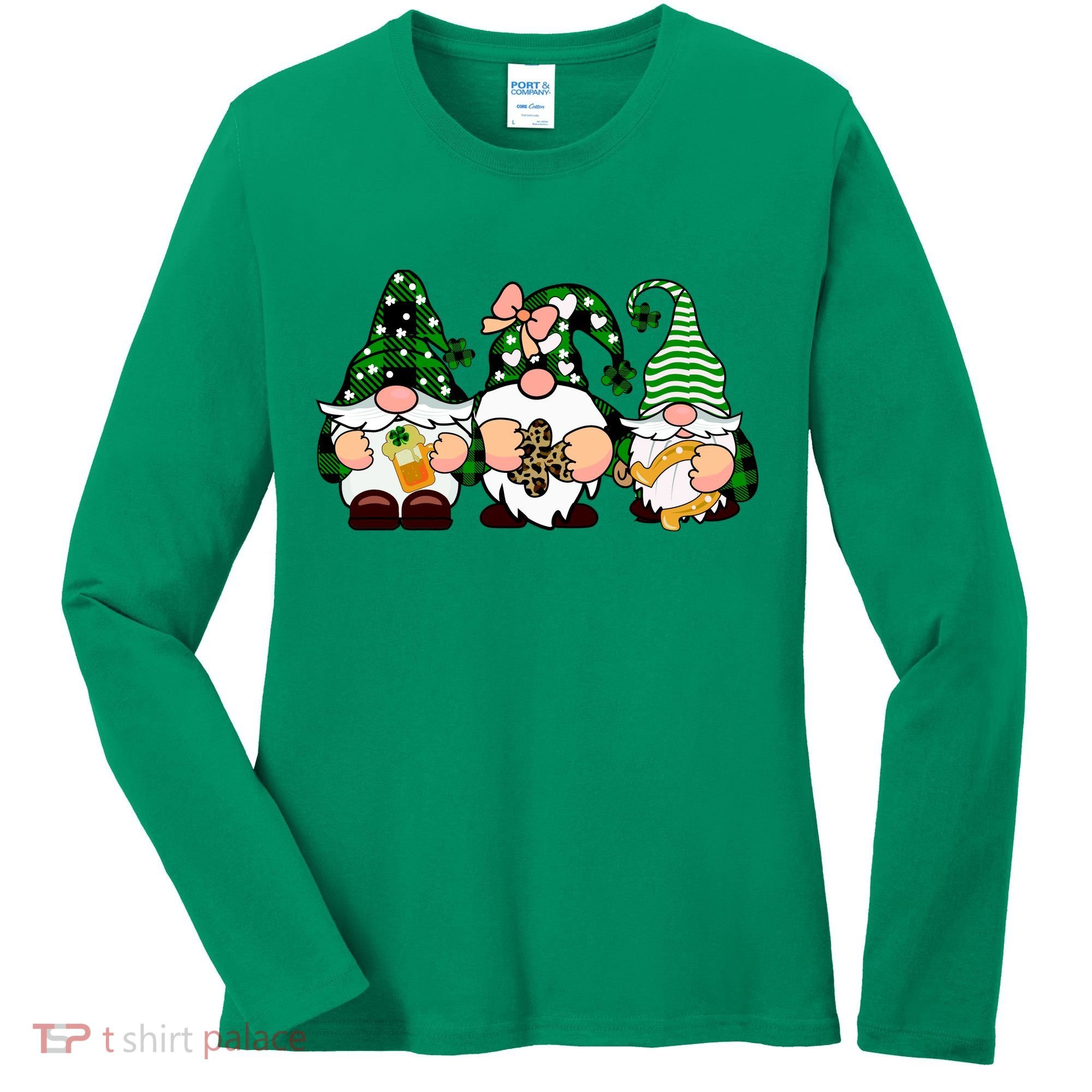 Gnomes St Patrick's Day Women's Long Sleeve Shirt