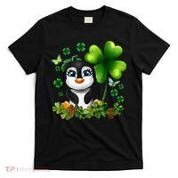 Girls St Patricks Day Gift For Penguin Kids Green Shamrock Women Gift T-Shirt thumb 0