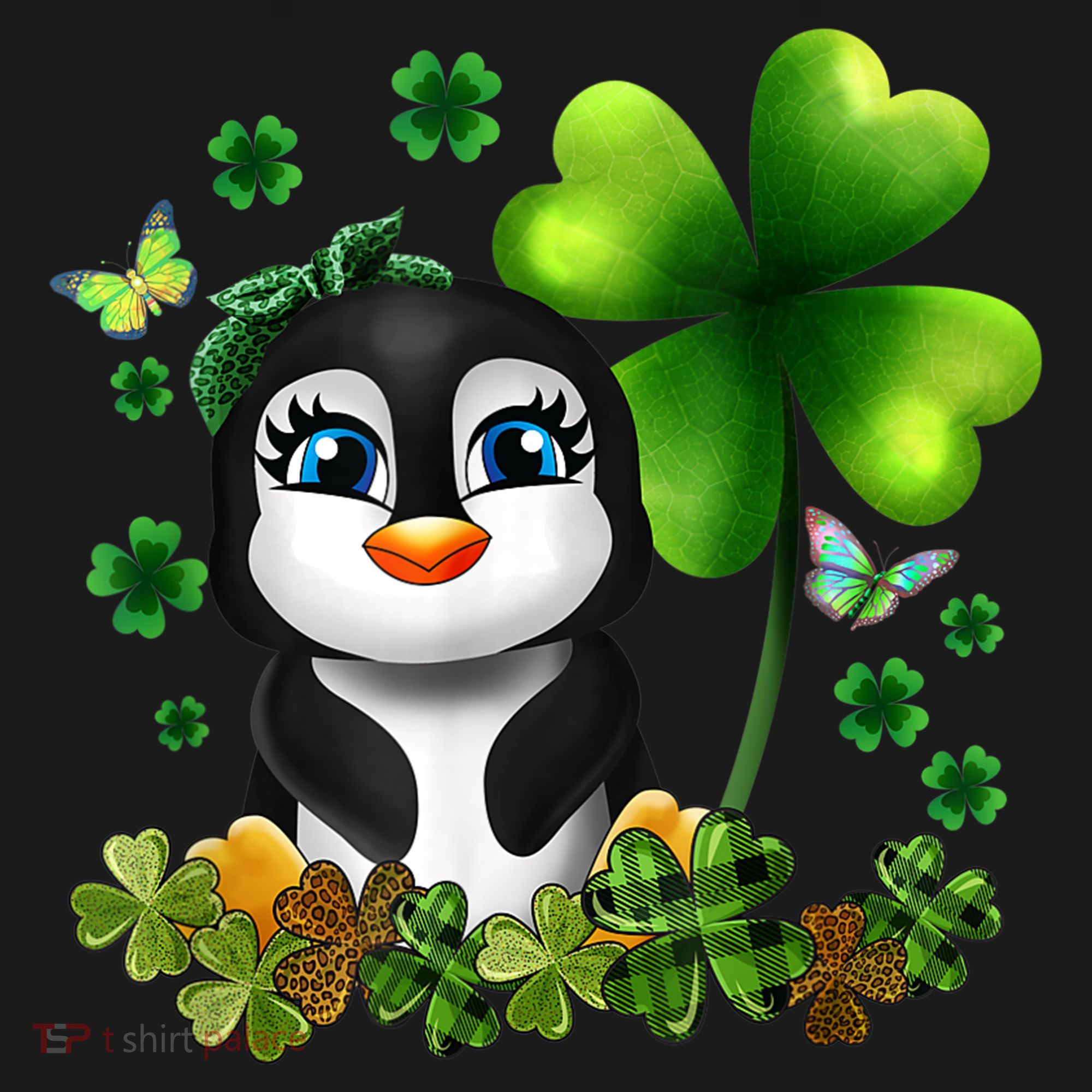 Girls St Patricks Day Gift For Penguin Kids Green Shamrock Women Gift Mousepad