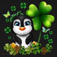 Girls St Patricks Day Gift For Penguin Kids Green Shamrock Women Gift Women's Tank Top thumb 5