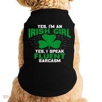 Green Saint Patricks Day St pattys Irish Shamrock Leprechaun Doggie Tank thumb 0