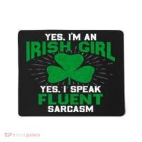 Green Saint Patricks Day St pattys Irish Shamrock Leprechaun Mousepad thumb 0
