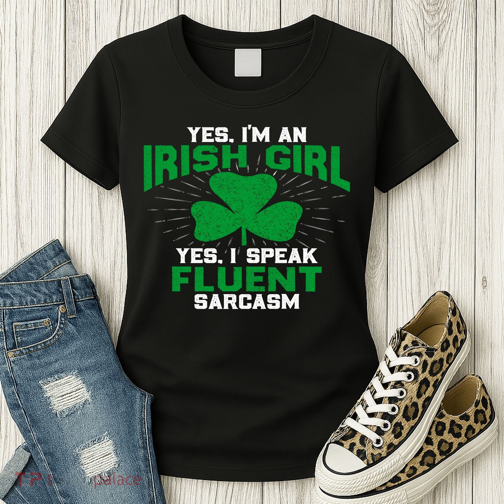 Green Saint Patricks Day St pattys Irish Shamrock Leprechaun Women's T-Shirt