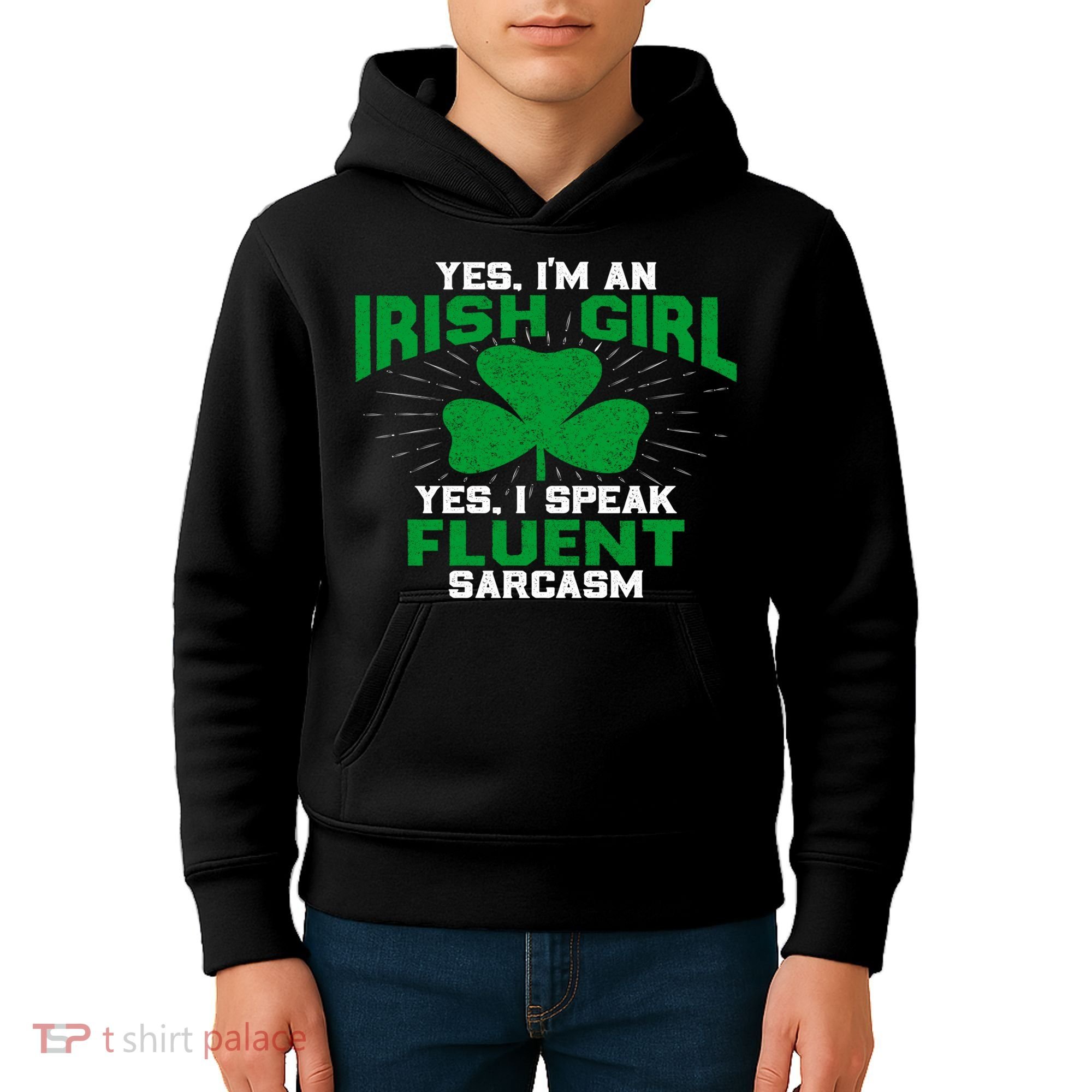 Green Saint Patricks Day St pattys Irish Shamrock Leprechaun Kids Hoodie