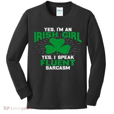 Green Saint Patricks Day St pattys Irish Shamrock Leprechaun Kids Long Sleeve Shirt