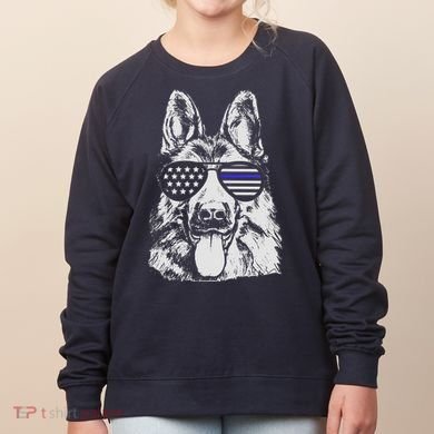 German Shepherd Police Flag Women's Sweatshirt