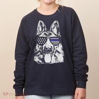 German Shepherd Police Flag Women's Sweatshirt thumb 0