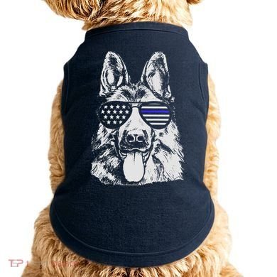 German Shepherd Police Flag Doggie Tank