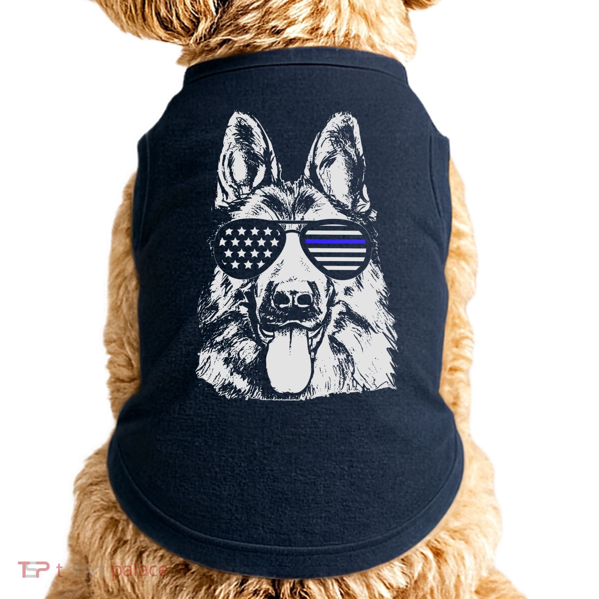 German Shepherd Police Flag Doggie Tank