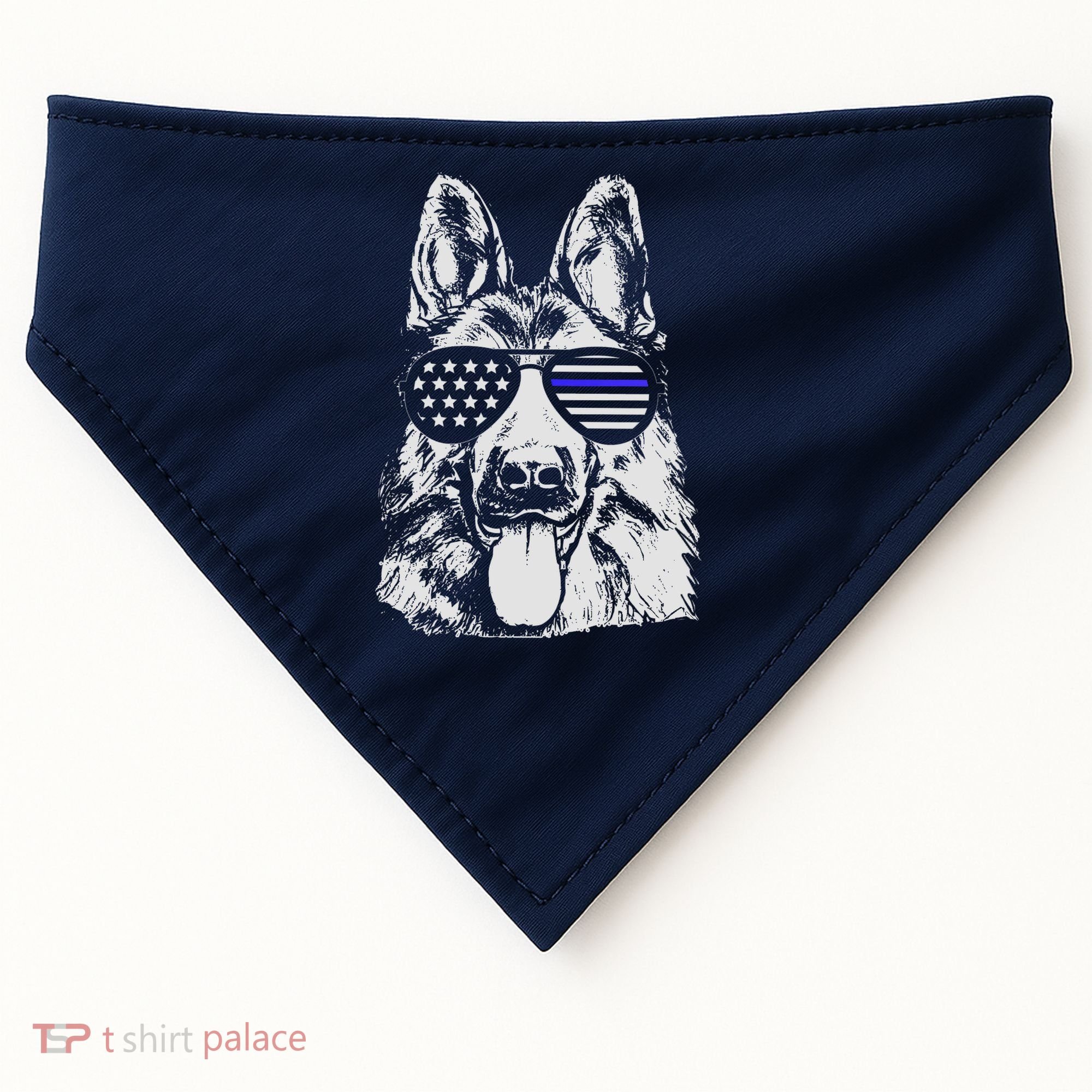 German Shepherd Police Flag USA-Made Doggie Bandana