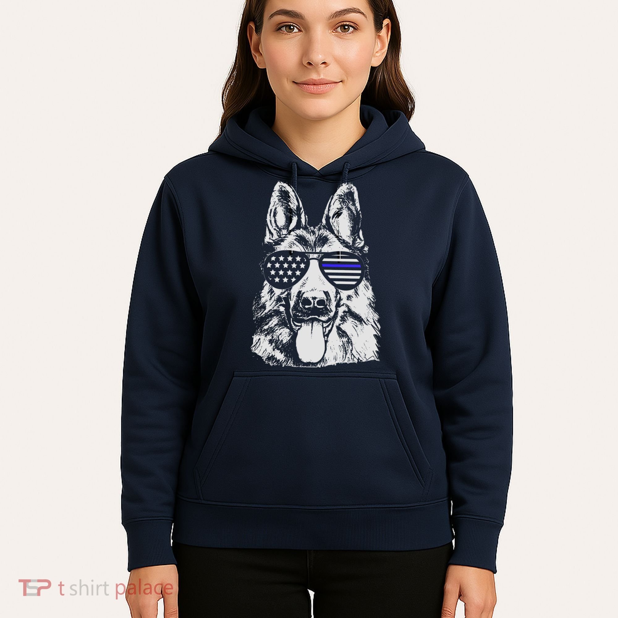 German Shepherd Police Flag Hoodie