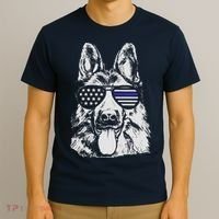 German Shepherd Police Flag T-Shirt thumb 3