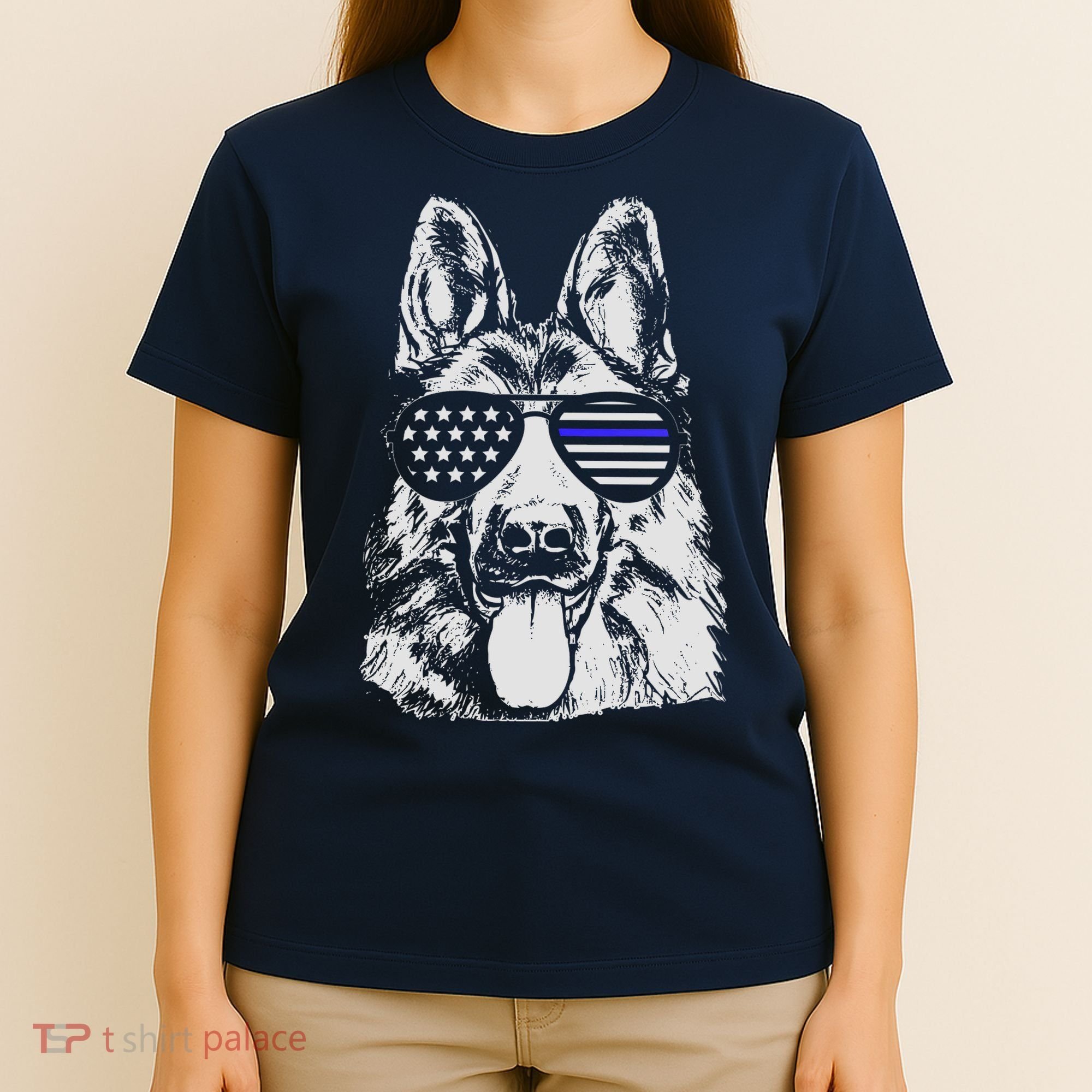 German Shepherd Police Flag T-Shirt