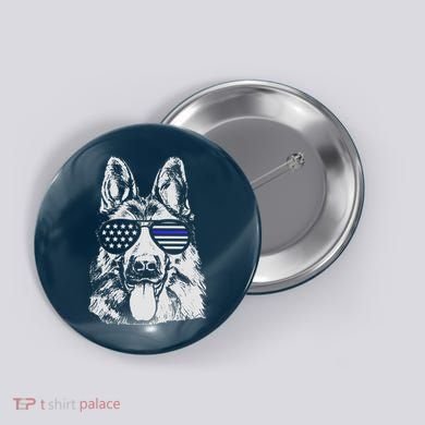 German Shepherd Police Flag Button