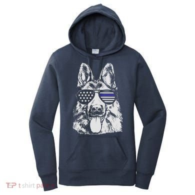 German Shepherd Police Flag Women's Hoodie