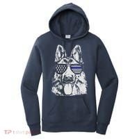 German Shepherd Police Flag Women's Hoodie thumb 0