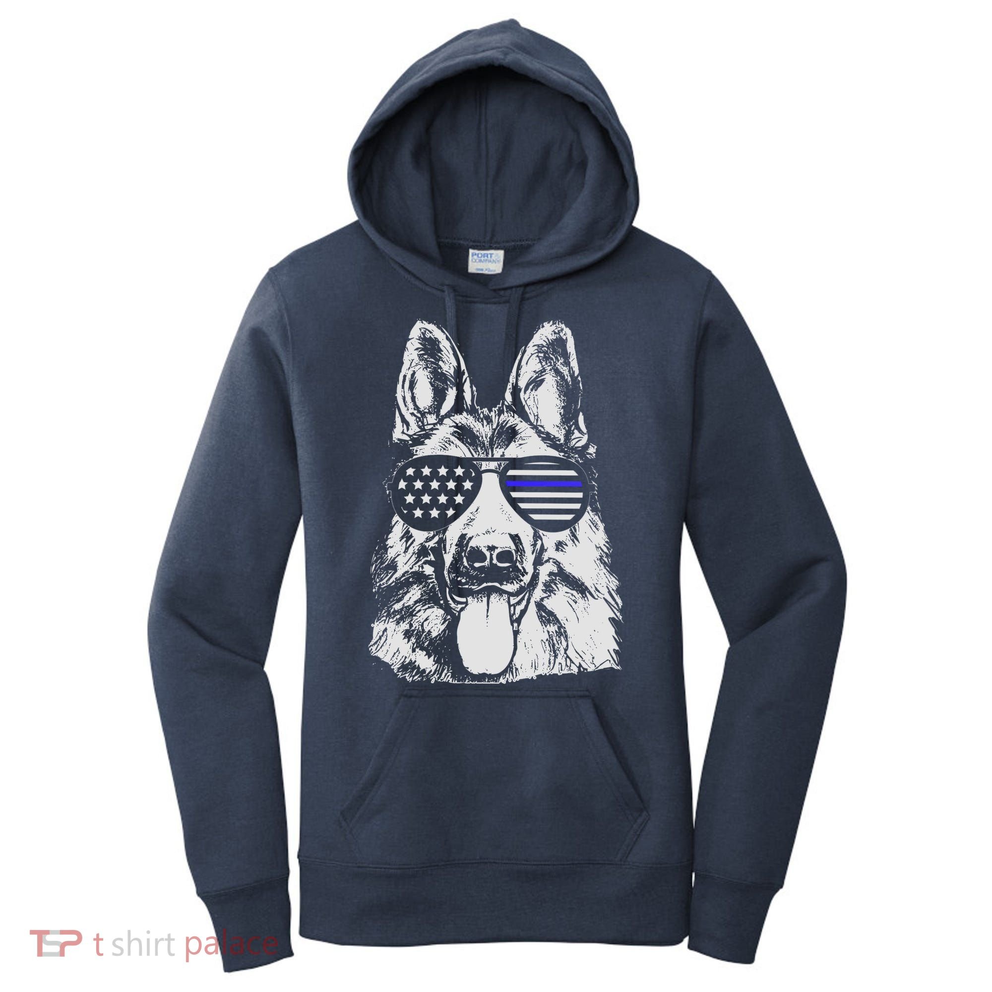 German Shepherd Police Flag Women's Hoodie