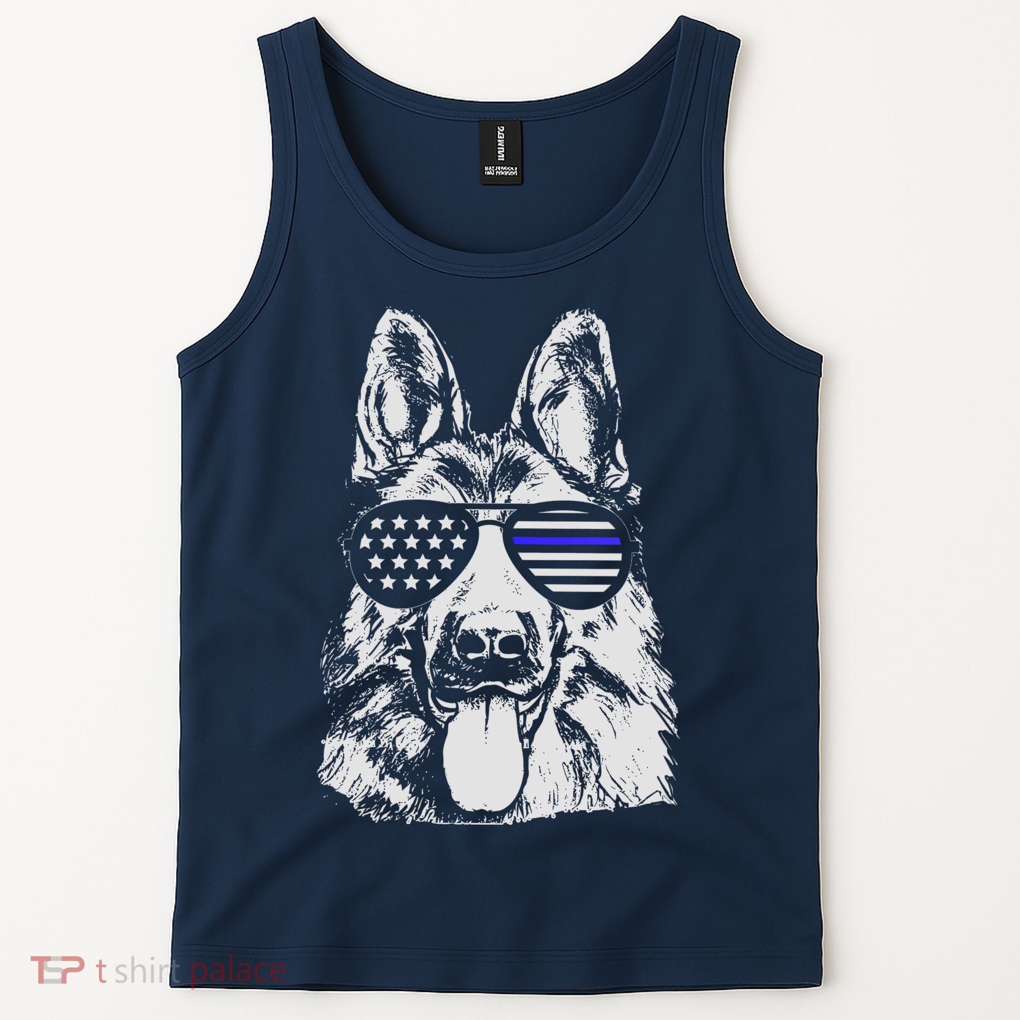 German Shepherd Police Flag Tank Top