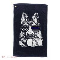 German Shepherd Police Flag Golf Towel thumb 0