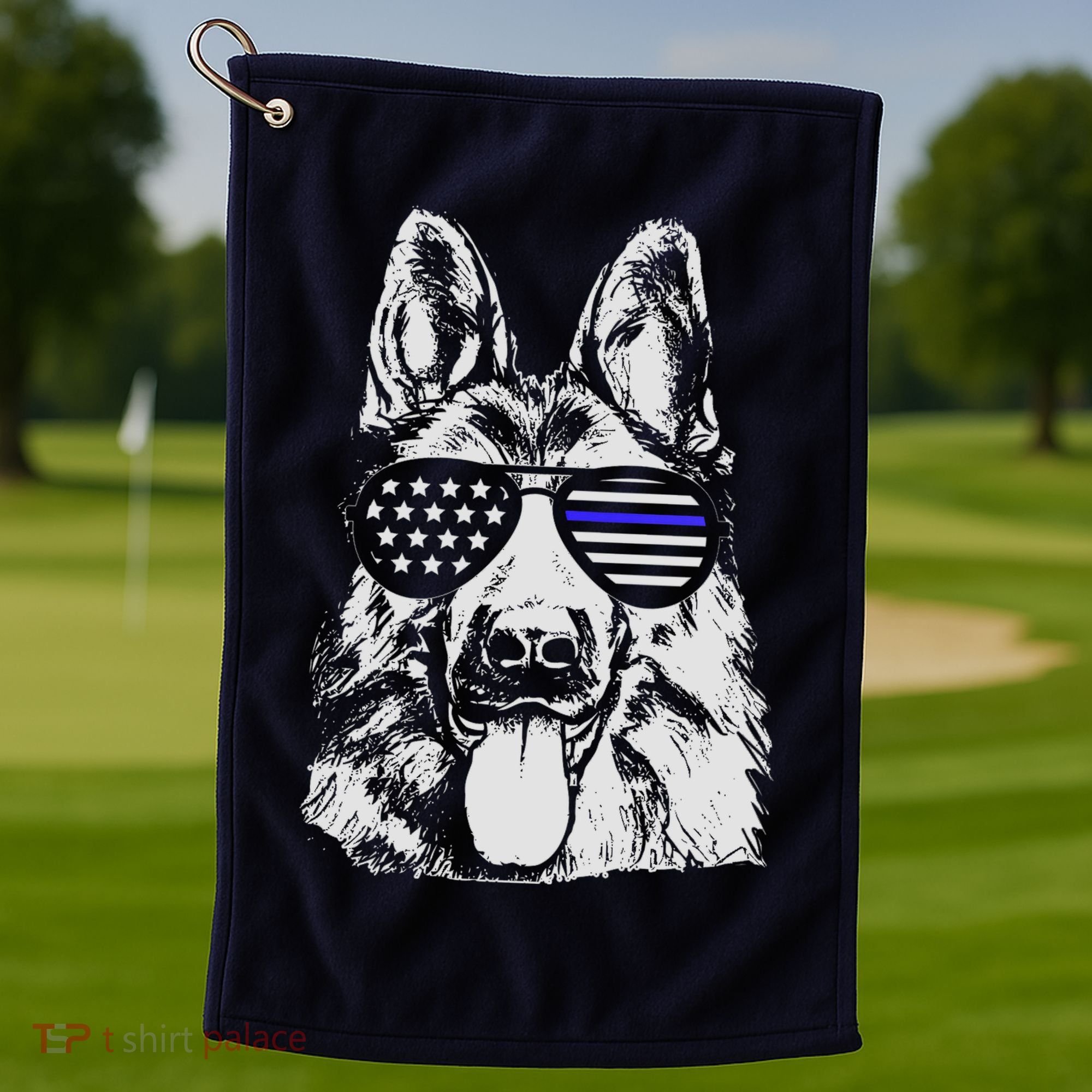 German Shepherd Police Flag Golf Towel