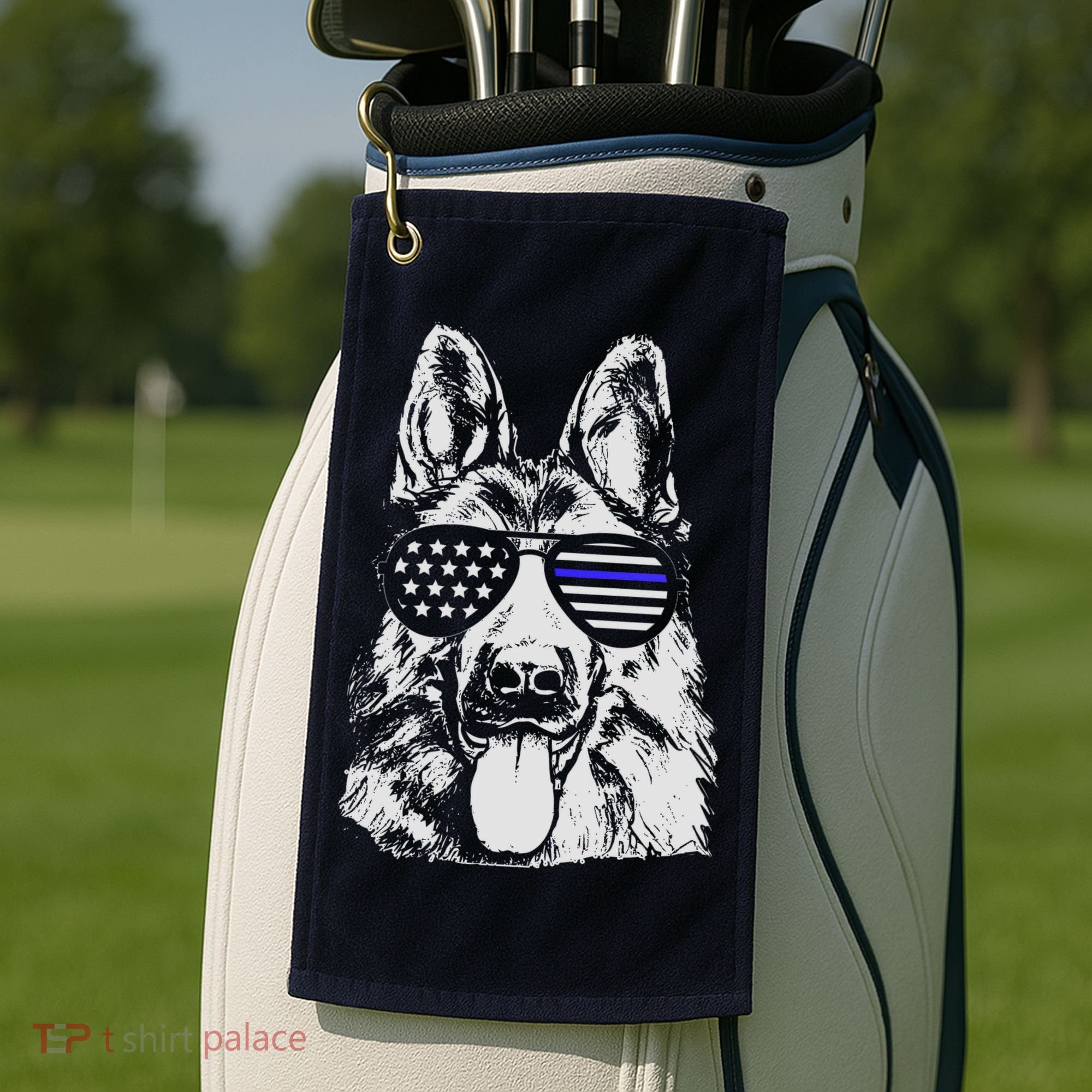 German Shepherd Police Flag Golf Towel