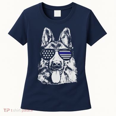 German Shepherd Police Flag Women's T-Shirt