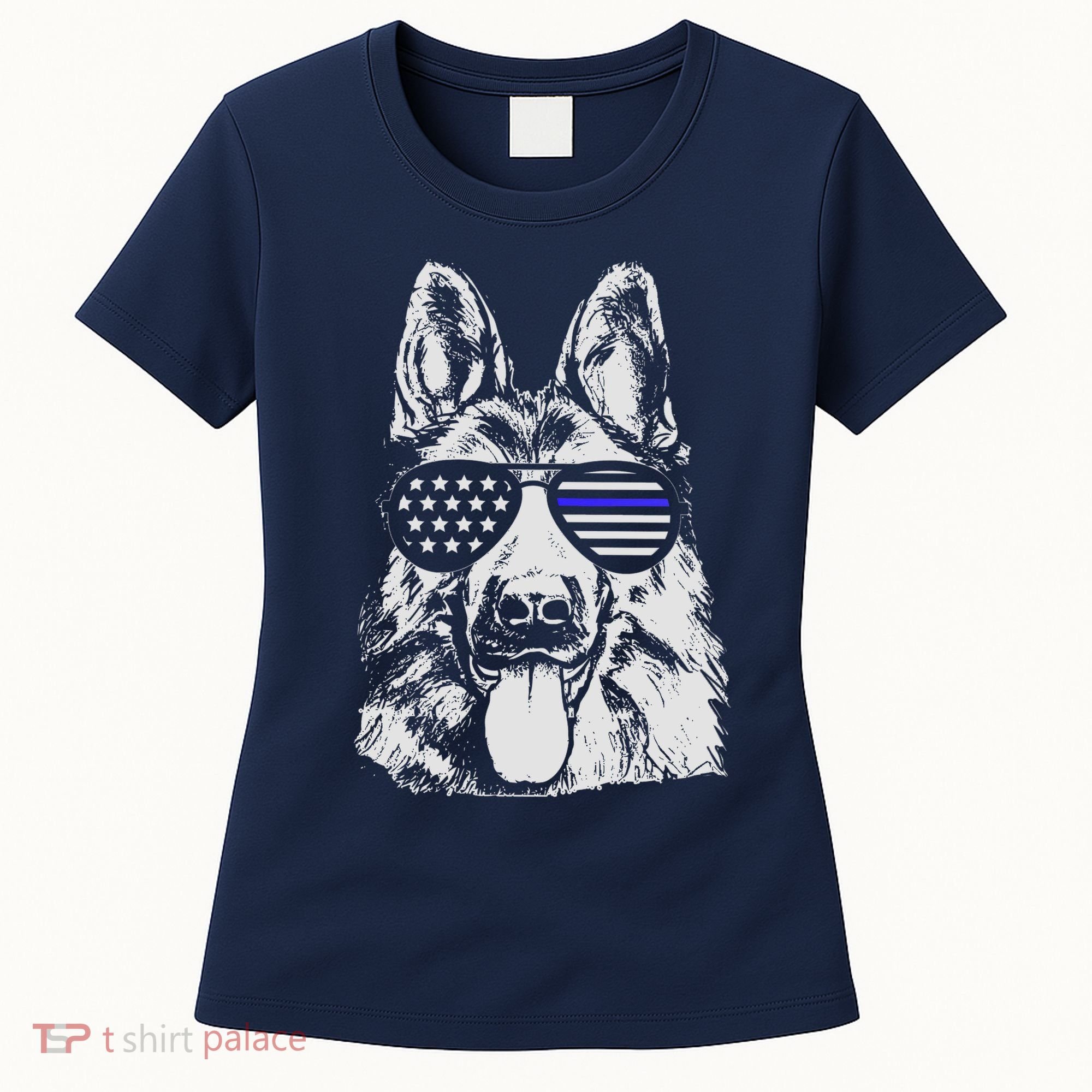 German Shepherd Police Flag Women's T-Shirt