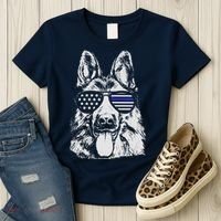German Shepherd Police Flag Women's T-Shirt thumb 3