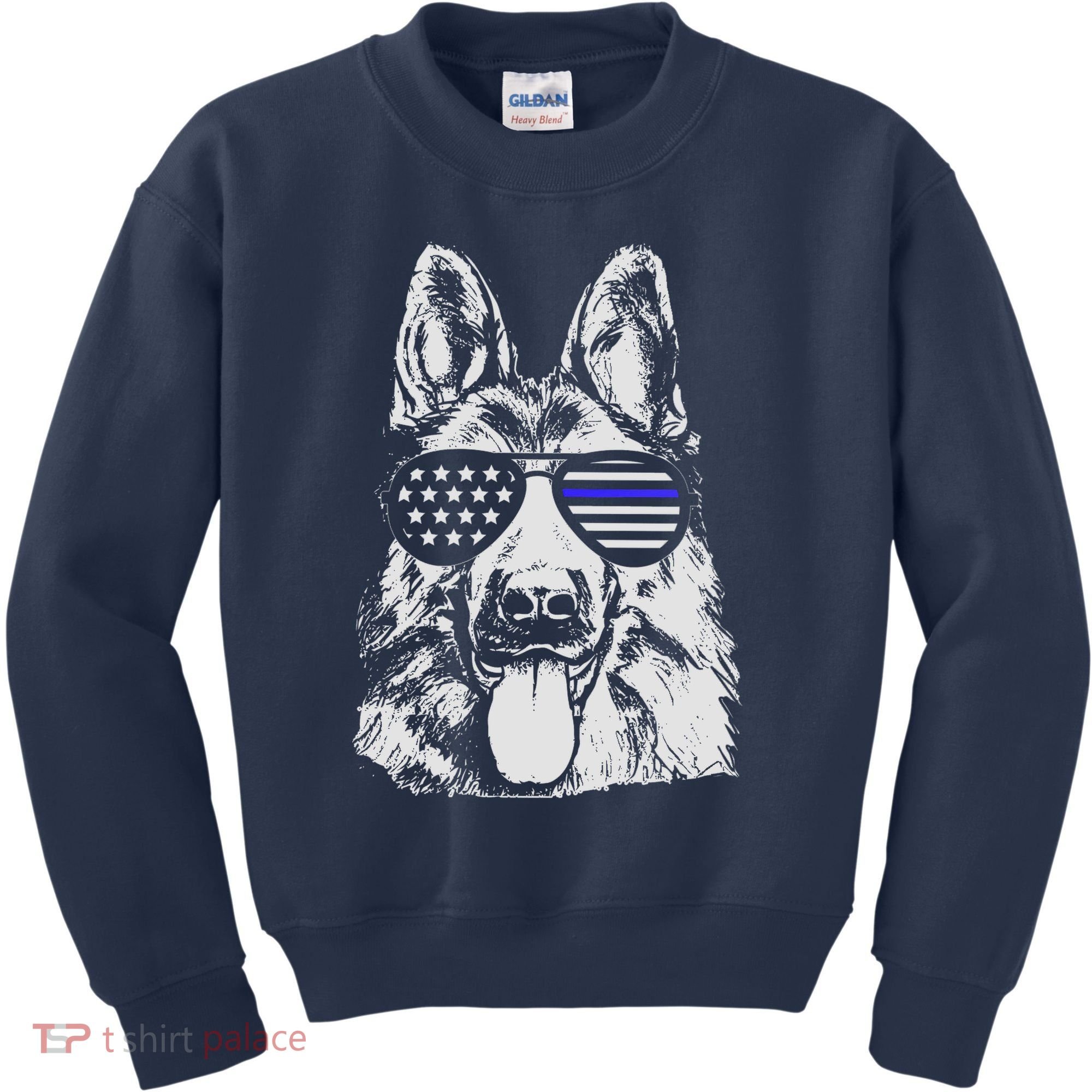 German Shepherd Police Flag Kids Sweatshirt