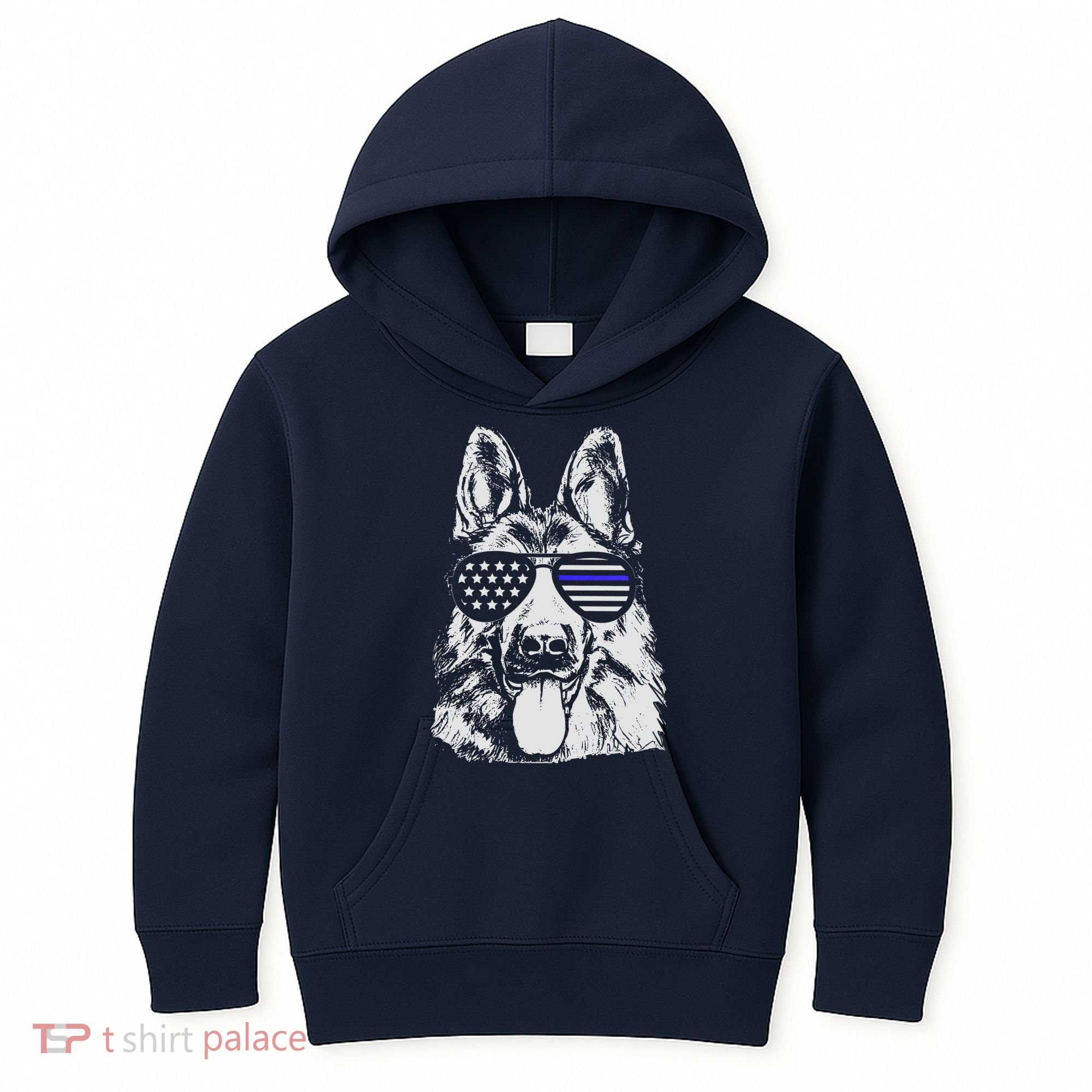 German Shepherd Police Flag Kids Hoodie
